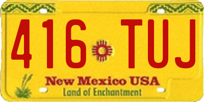 NM license plate 416TUJ