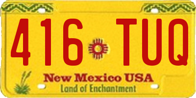 NM license plate 416TUQ
