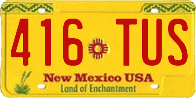 NM license plate 416TUS