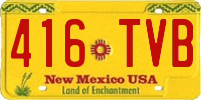 NM license plate 416TVB
