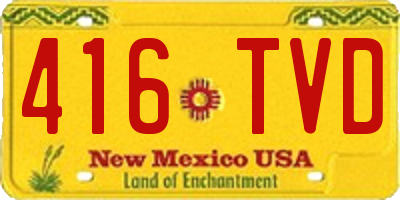 NM license plate 416TVD