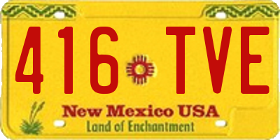 NM license plate 416TVE