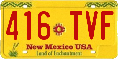 NM license plate 416TVF