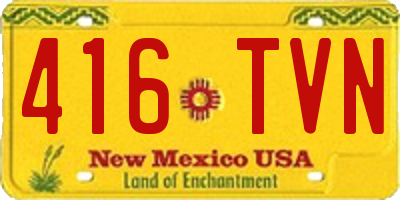 NM license plate 416TVN