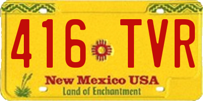 NM license plate 416TVR