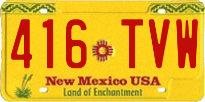 NM license plate 416TVW