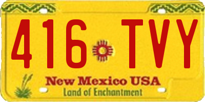 NM license plate 416TVY