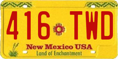 NM license plate 416TWD