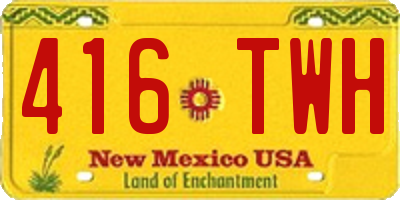 NM license plate 416TWH