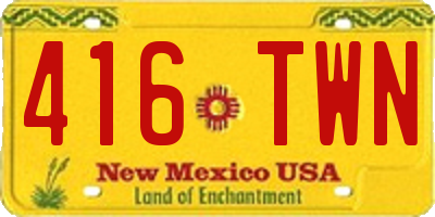 NM license plate 416TWN