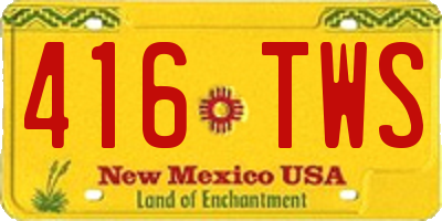NM license plate 416TWS