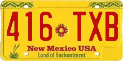 NM license plate 416TXB
