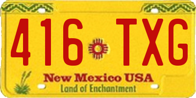 NM license plate 416TXG