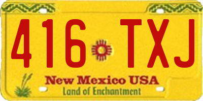 NM license plate 416TXJ