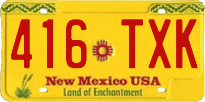 NM license plate 416TXK