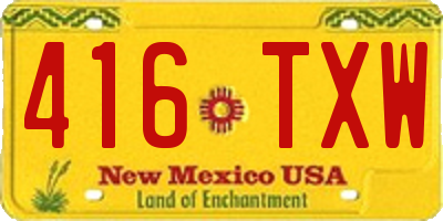 NM license plate 416TXW