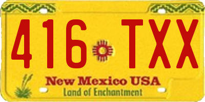 NM license plate 416TXX