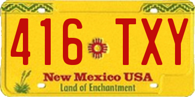 NM license plate 416TXY