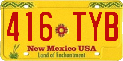 NM license plate 416TYB
