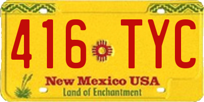 NM license plate 416TYC