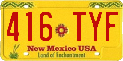 NM license plate 416TYF