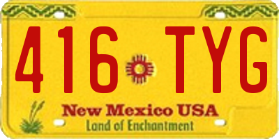 NM license plate 416TYG