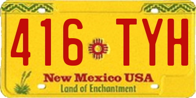 NM license plate 416TYH