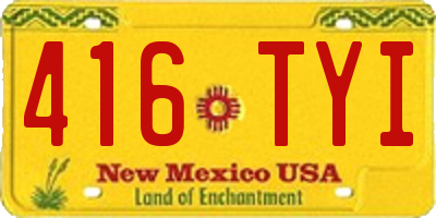 NM license plate 416TYI
