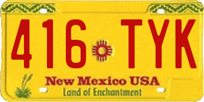 NM license plate 416TYK