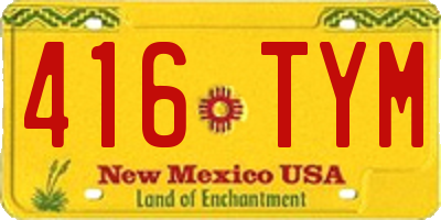 NM license plate 416TYM