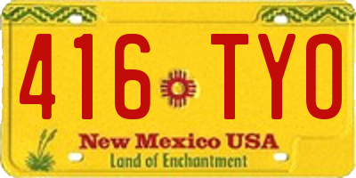 NM license plate 416TYO