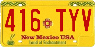 NM license plate 416TYV