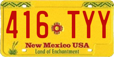 NM license plate 416TYY