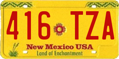 NM license plate 416TZA