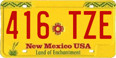 NM license plate 416TZE