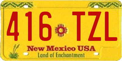 NM license plate 416TZL