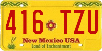 NM license plate 416TZU