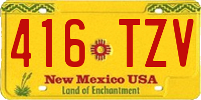 NM license plate 416TZV