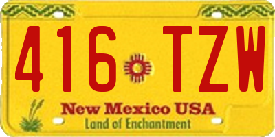 NM license plate 416TZW