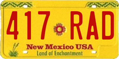 NM license plate 417RAD
