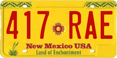 NM license plate 417RAE