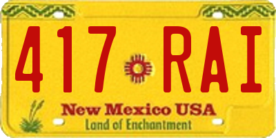 NM license plate 417RAI