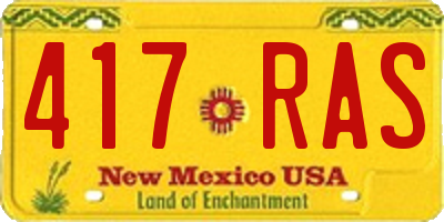 NM license plate 417RAS