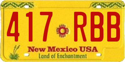 NM license plate 417RBB