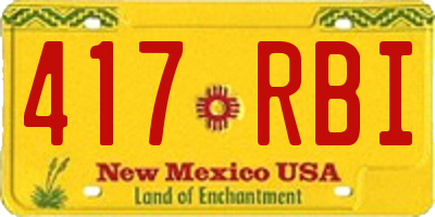 NM license plate 417RBI