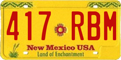 NM license plate 417RBM