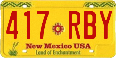 NM license plate 417RBY