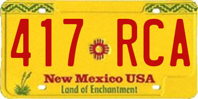 NM license plate 417RCA