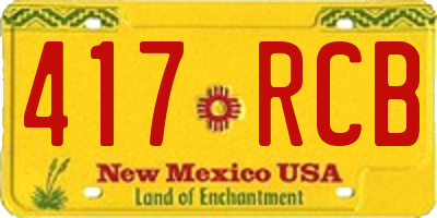 NM license plate 417RCB