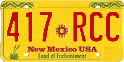 NM license plate 417RCC